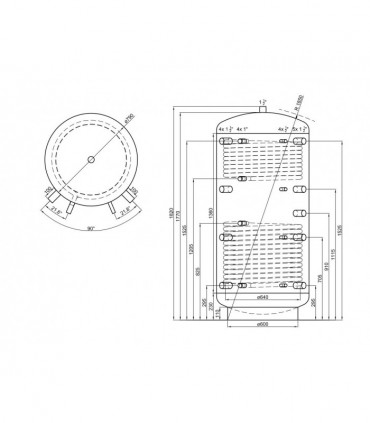 Buffertank 800 liter med 2 spiraler
